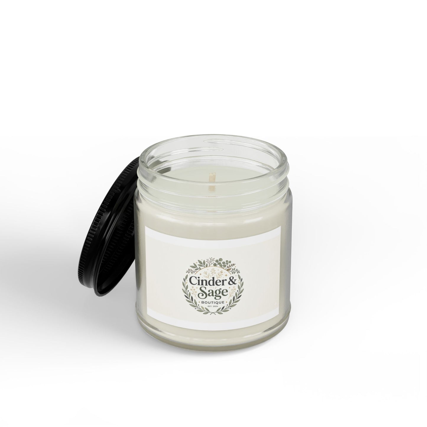 Scented Soy Candles with Black Lid, (4 and 9oz)