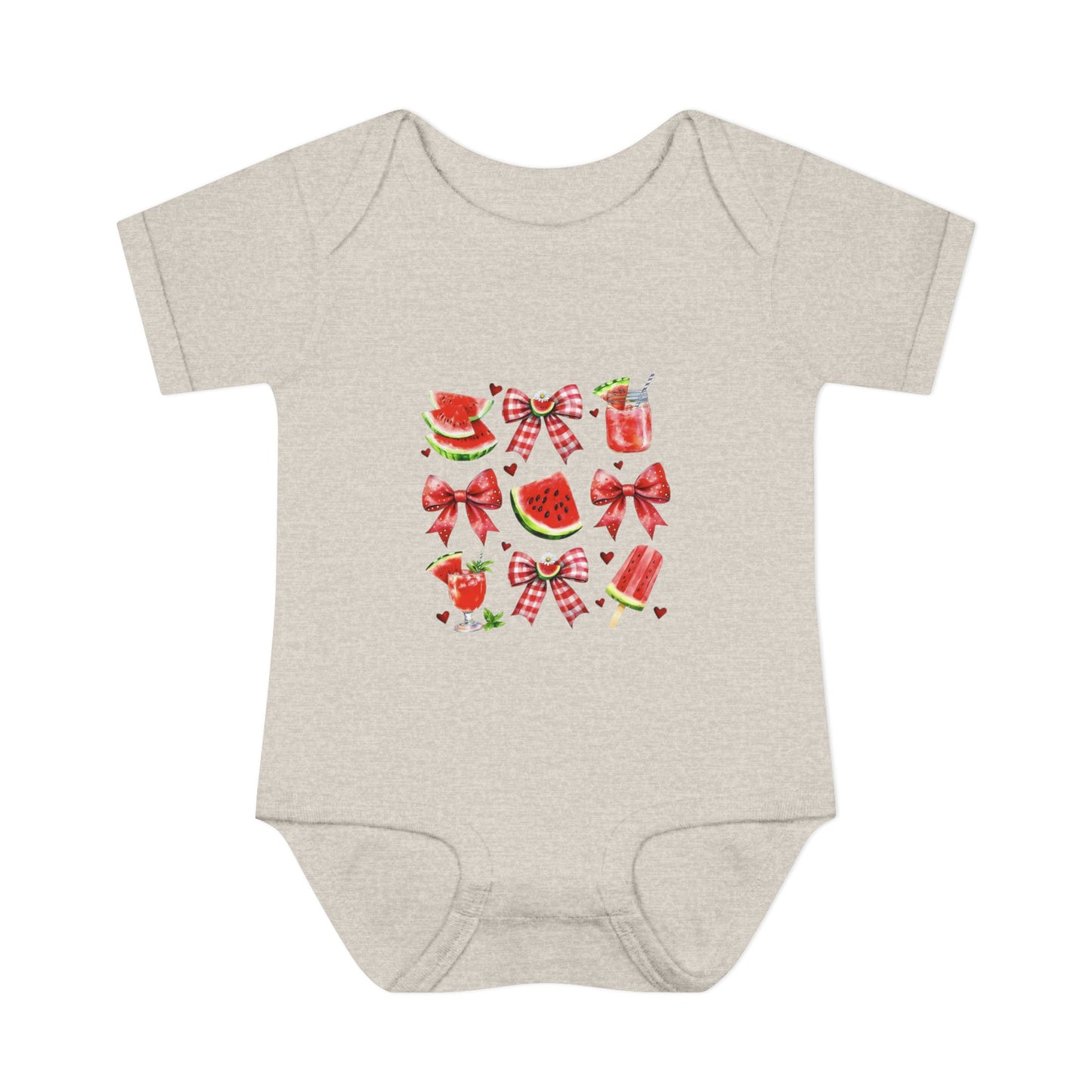 Watermelon Bow Baby Bodysuit – Cute Summer Fruit Onesie for Infants