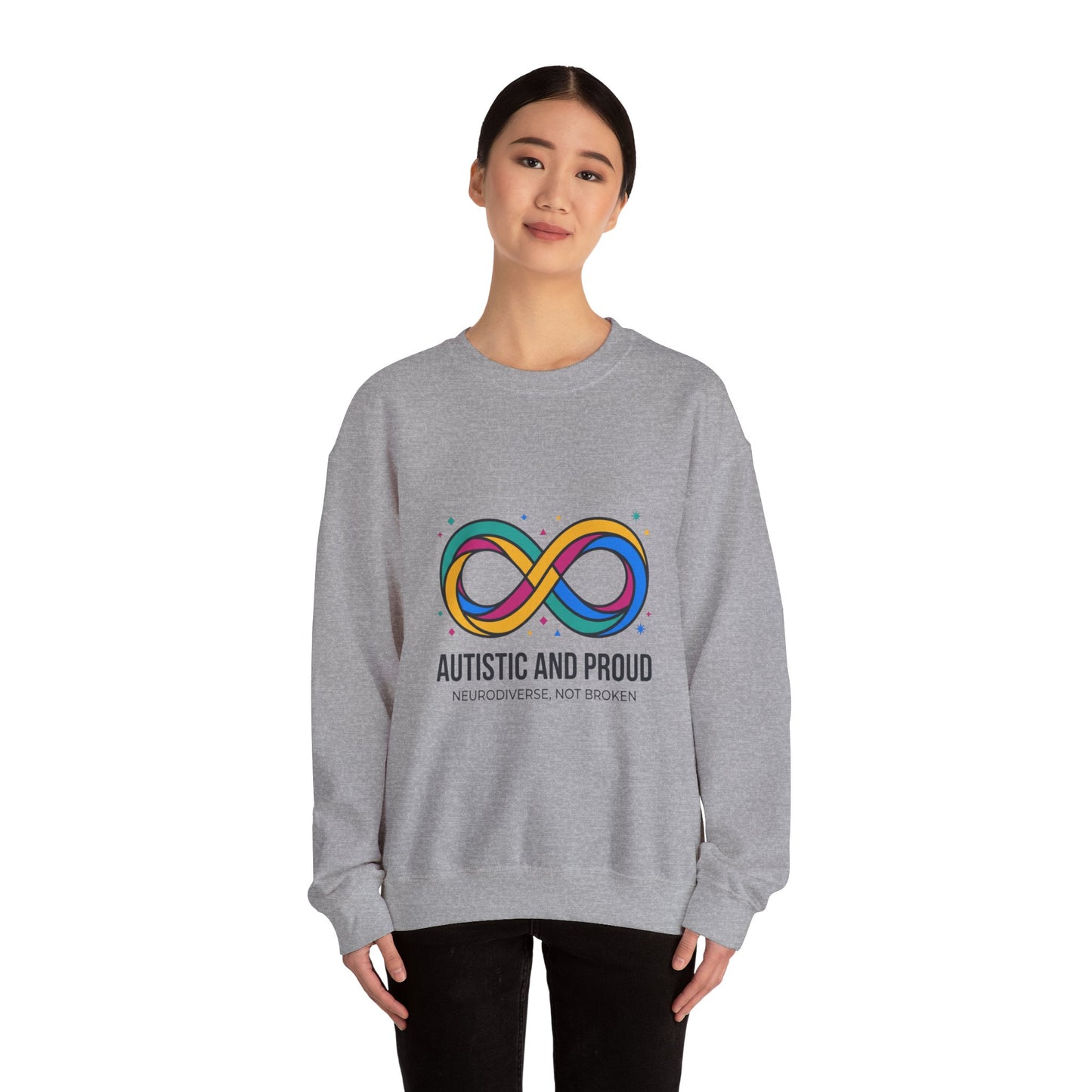 Autistic and Proud Infinity Logo Sweatshirt | Neurodiversity, Identity-First