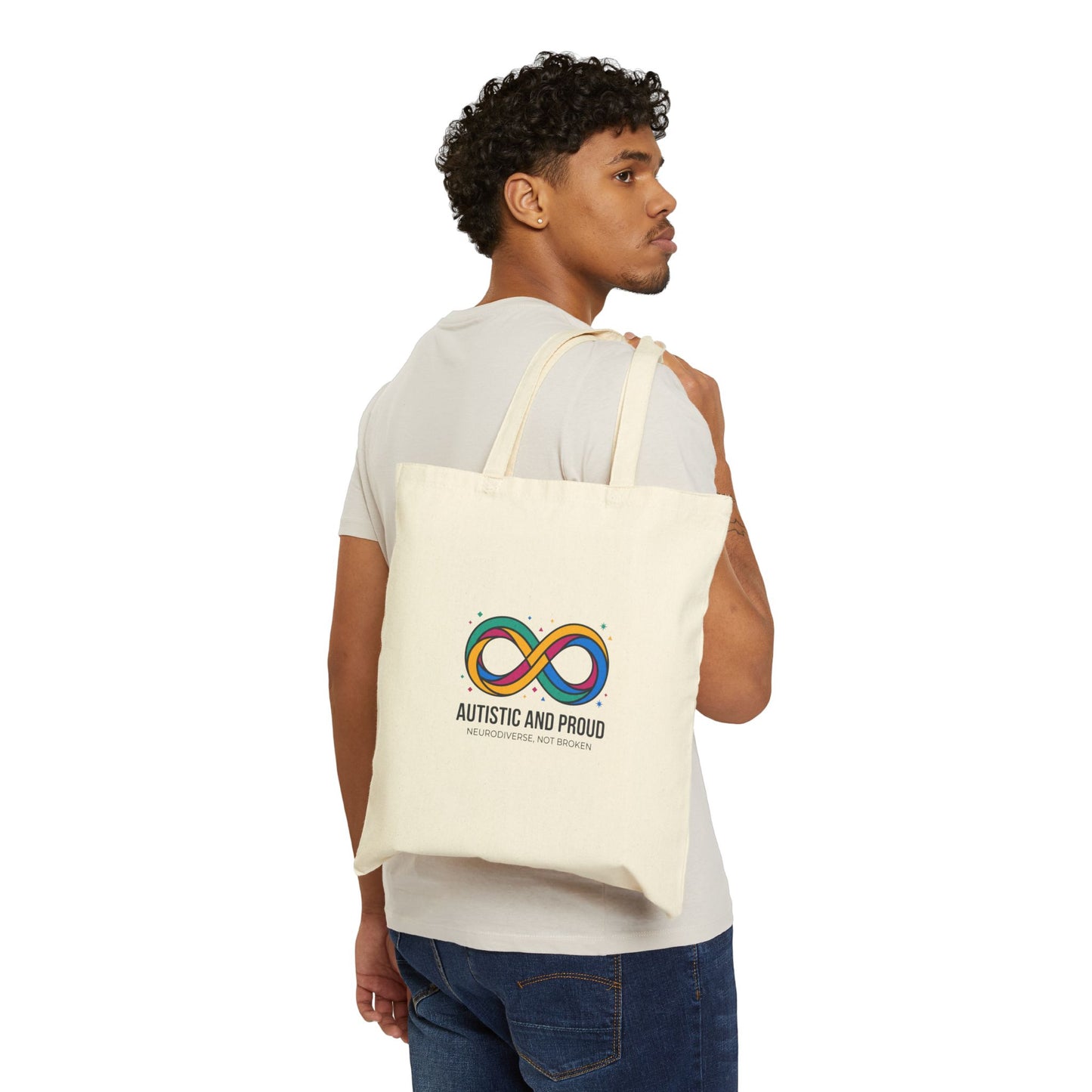Autistic and Proud Tote, Neurodiversity Pride Infinity Symbol, Affirming Sensory-Friendly Accessory