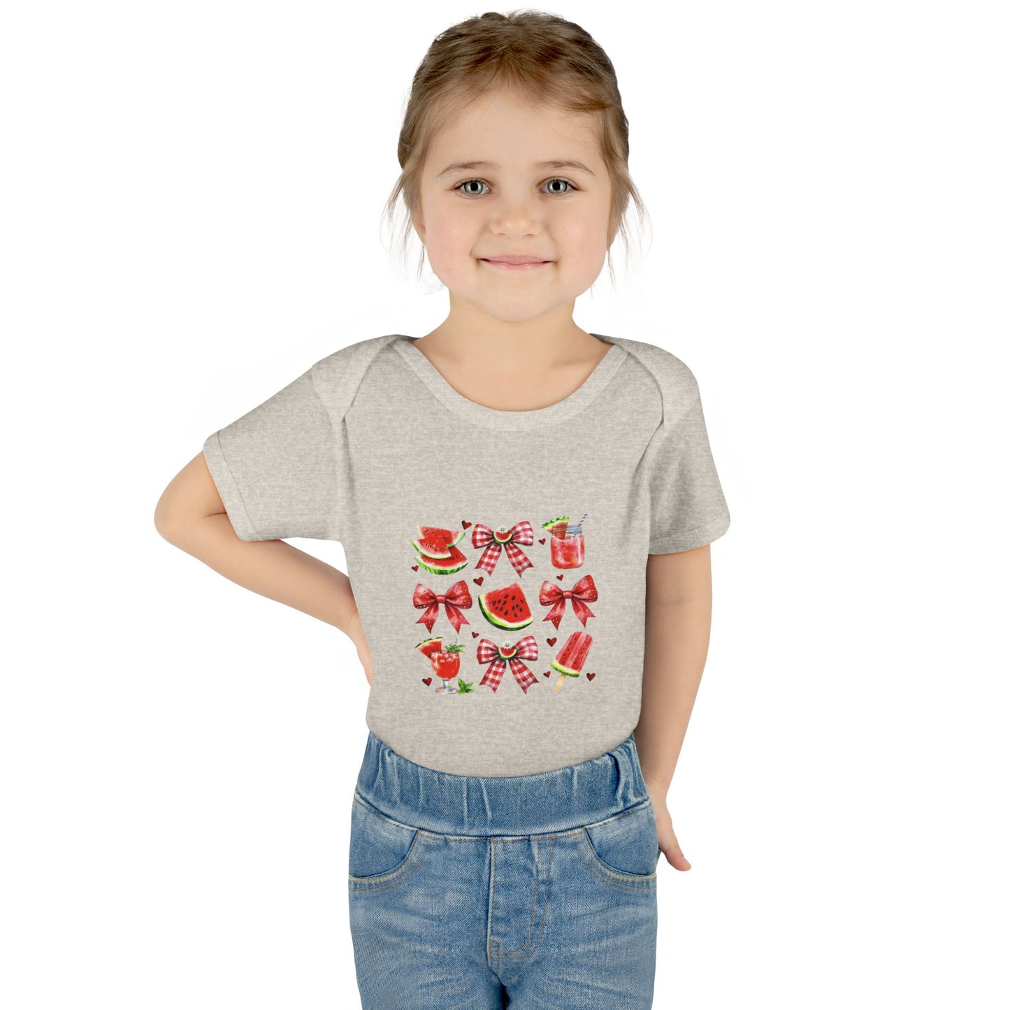 Watermelon Bow Baby Bodysuit – Cute Summer Fruit Onesie for Infants