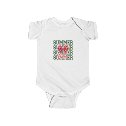 Summer Bow Infant Bodysuit — 'Summer' Floral Baby Onesie