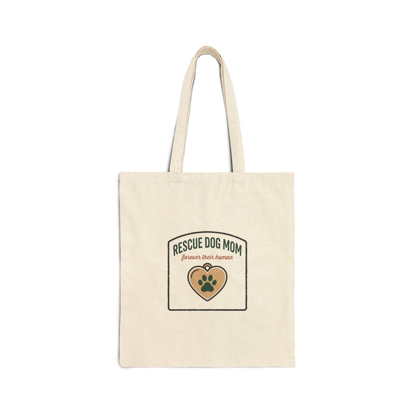 Rescue Dog Mom Tote, rescue pride, fur baby canvas bag