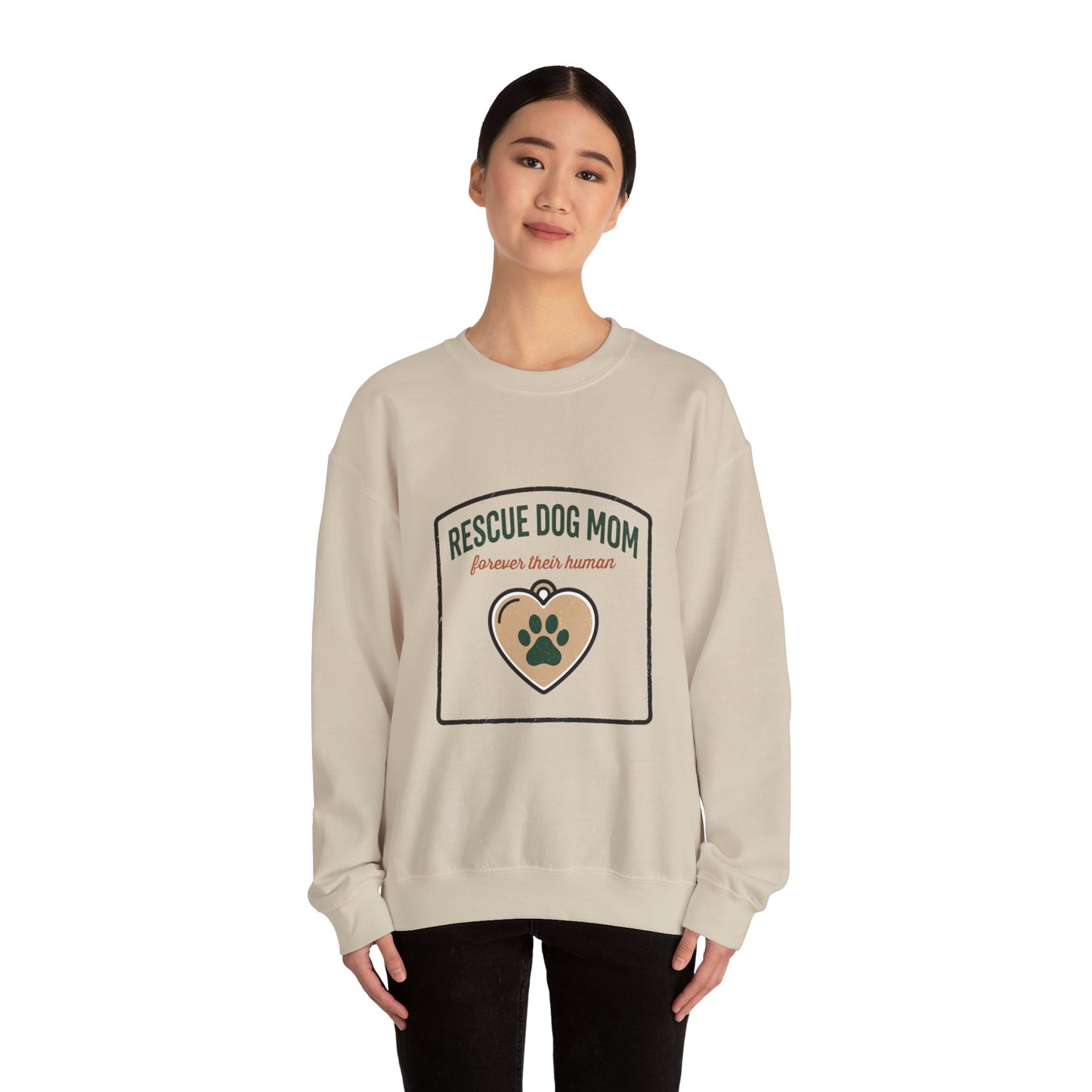 Rescue Dog Mom Crewneck Sweatshirt | rescue pride, fur baby