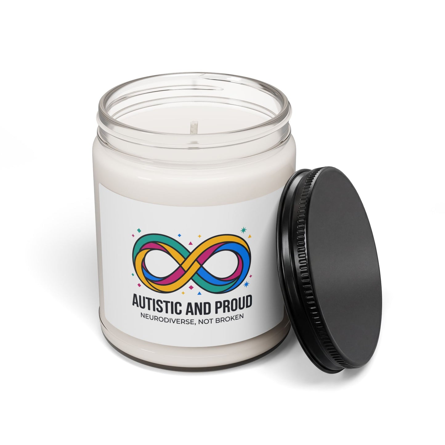 Autistic and Proud Soy Candle, neurodiversity affirming, sensory-friendly