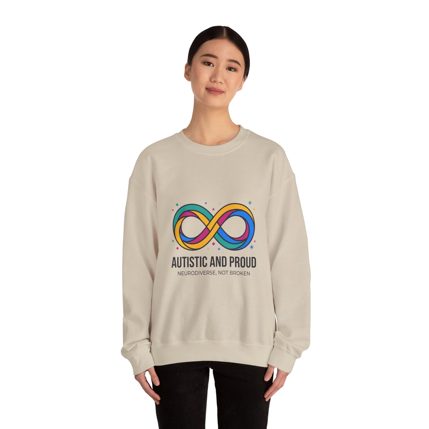 Autistic and Proud Infinity Logo Sweatshirt | Neurodiversity, Identity-First