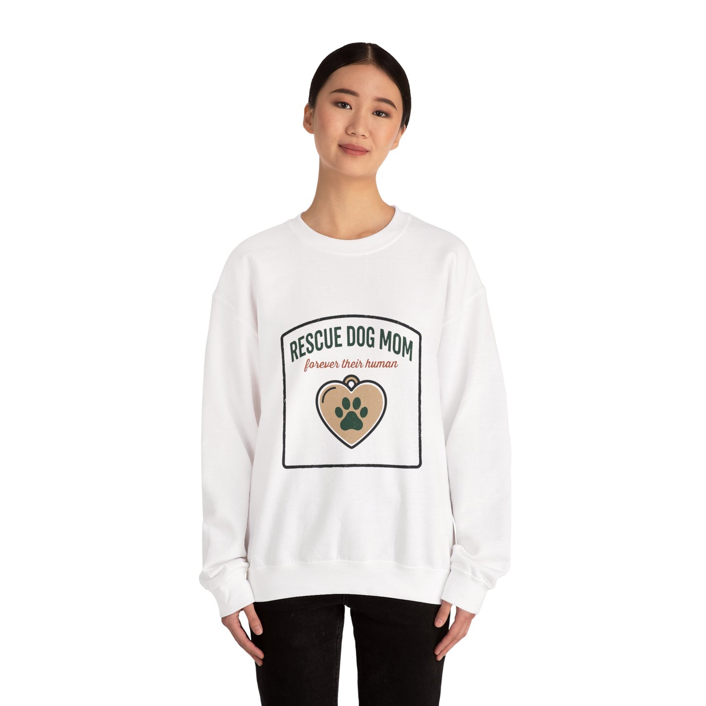 Rescue Dog Mom Crewneck Sweatshirt | rescue pride, fur baby