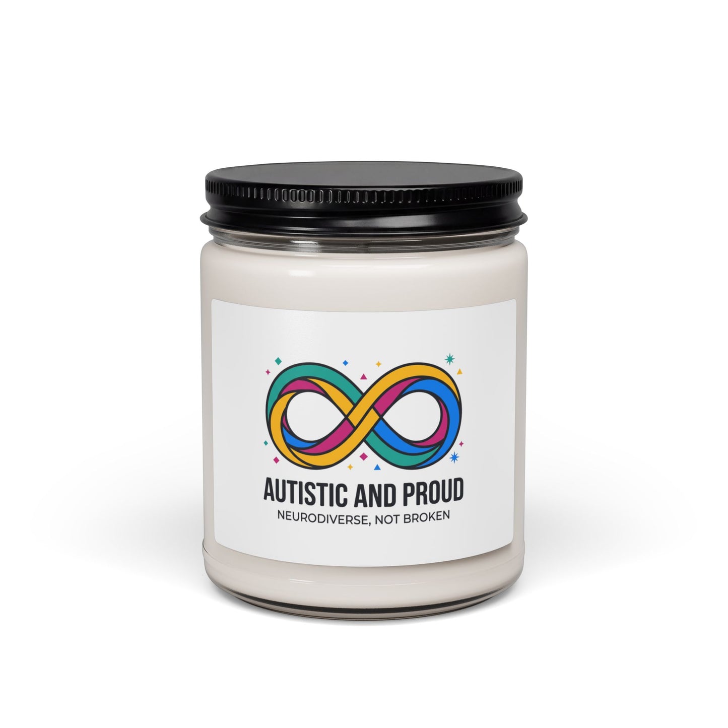 Autistic and Proud Soy Candle, neurodiversity affirming, sensory-friendly