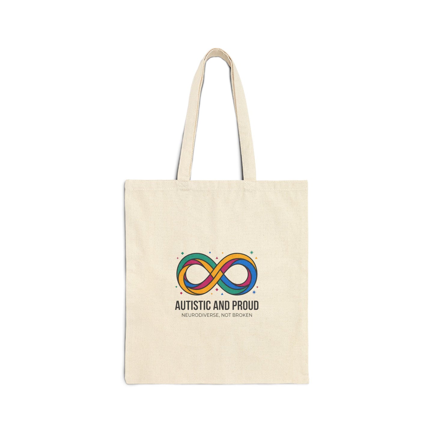 Autistic and Proud Tote, Neurodiversity Pride Infinity Symbol, Affirming Sensory-Friendly Accessory