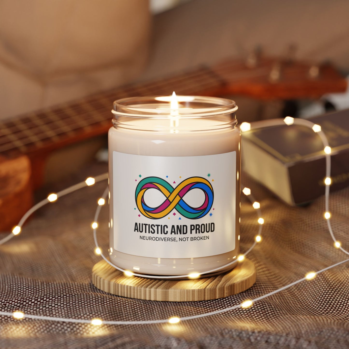 Autistic and Proud Soy Candle, neurodiversity affirming, sensory-friendly