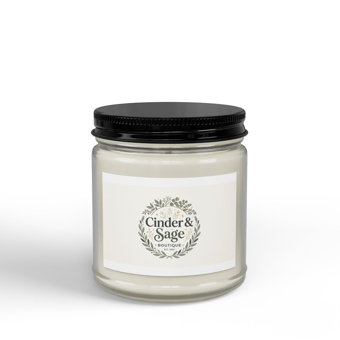 Scented Soy Candles with Black Lid, (4 and 9oz)