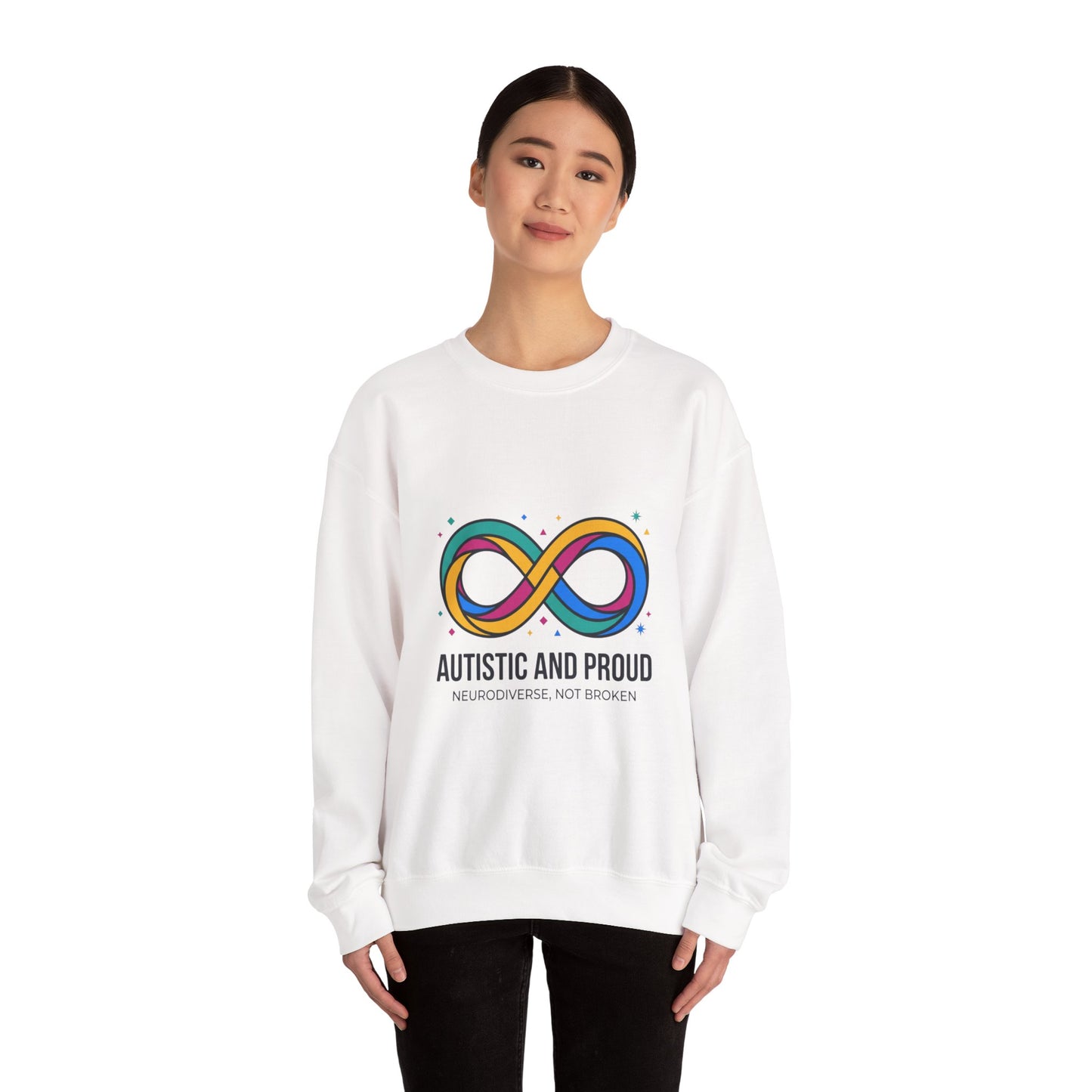 Autistic and Proud Infinity Logo Sweatshirt | Neurodiversity, Identity-First