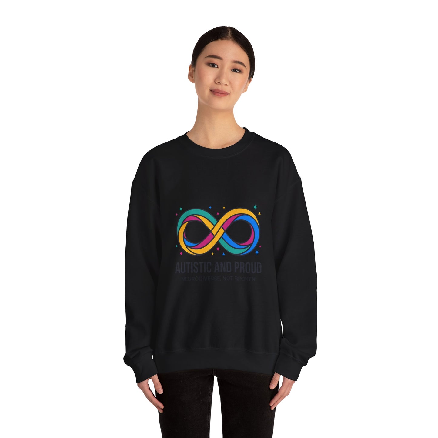 Autistic and Proud Infinity Logo Sweatshirt | Neurodiversity, Identity-First